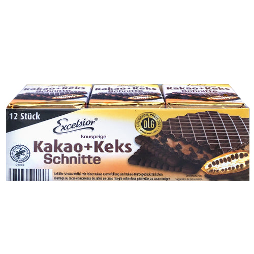 Excelsior Kakao + Keks Schnitte 12pcs 250g