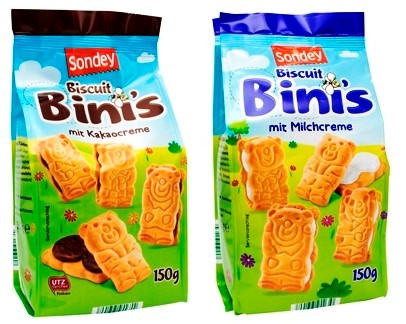 Sondey Biscuit Binis mit Milchcreme Cakes 150g