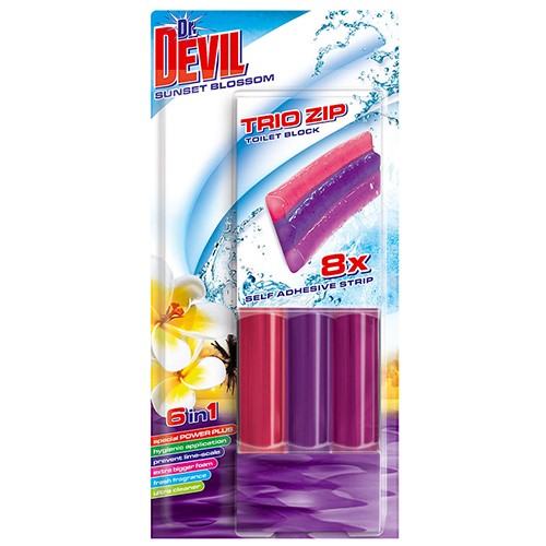 Devil Sunset Blosso Trio Zip Toilet Block 6in1 60g