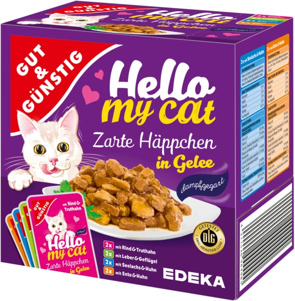 G&G Hello My Cat Zarte Happchen in Gelee 8pcs 800g