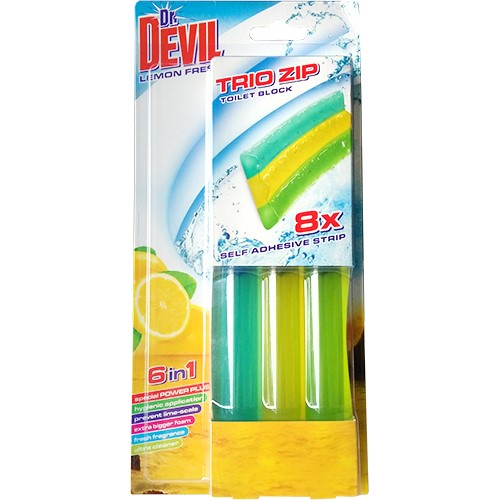 Devil Lemon Fresh Trio Zip Toilet Block 6in1 60g