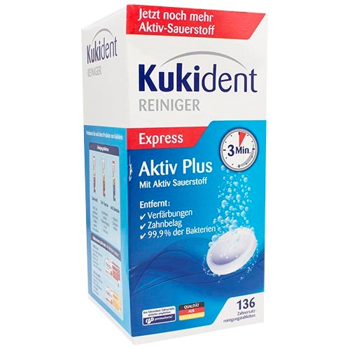 Kukident Aktiv Plus Rinsing Tablets 136 pcs