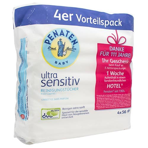 Penaten Ultra Sensitive Wipes 4x56pcs