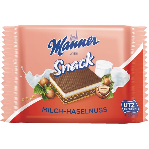 Manner Snack Milch-Haselnuss Wafer 25g