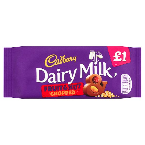 Cadbury Dairy Milk Fruit Nut Chopped chocolate 95g