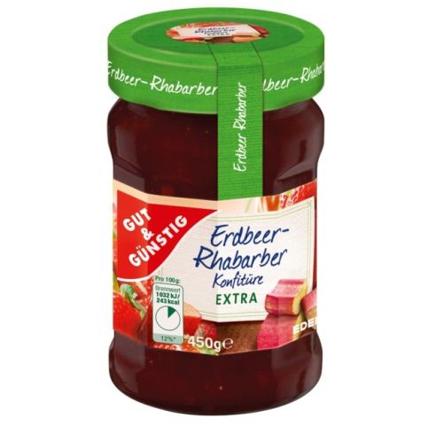 G&G Erdbeer-Rhabarber Konfiture Extra 450g