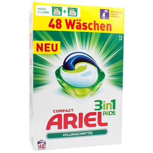 Ariel 3in1 Pods Universal (2x24) Caps 48p 1.4kg