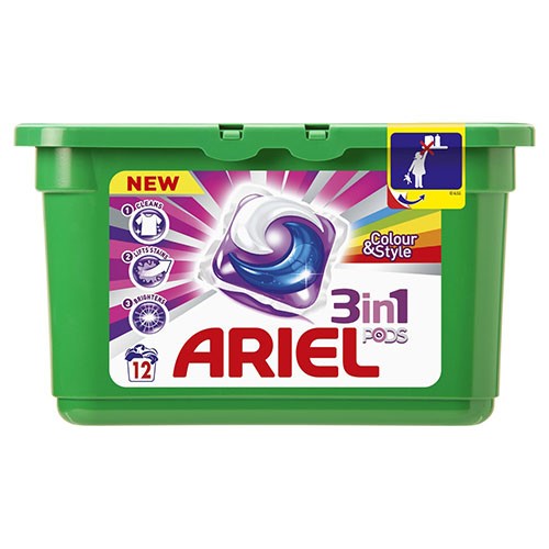 Ariel 3in1 Pods Color + Caps 12p 327g