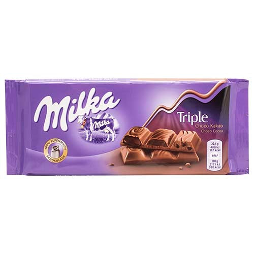 Milka Triple Choco Cocoa Chocolate 90g