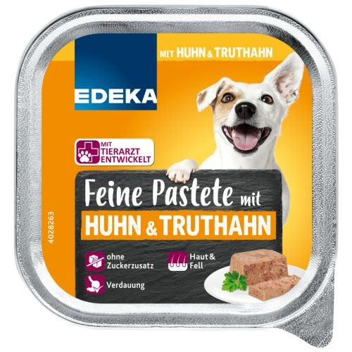 Edeka Feine Pastete Huhn Truthahn for Dog 150g