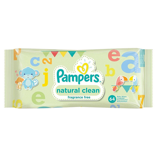 Pampers Natural Clean Wipes 64pcs