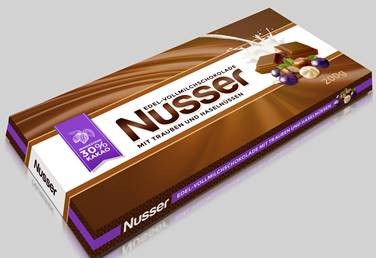 Nusser Trauben Haselnussen Milch chocolate 200g