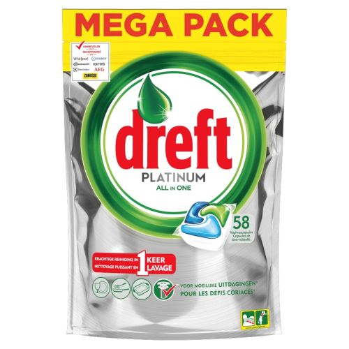 Dreft Platinum All in One Tabs 58pcs 864g