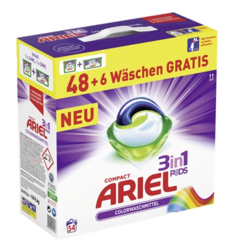 Ariel 3in1 Pods Color Caps 48 + 6p 1.6kg