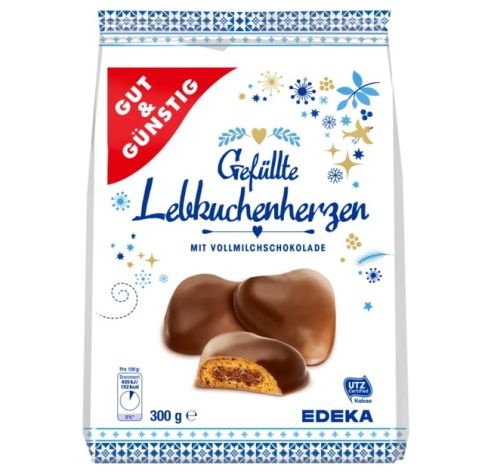 G&G Gefullte Lebkuchenherzen Vollmilch 300g