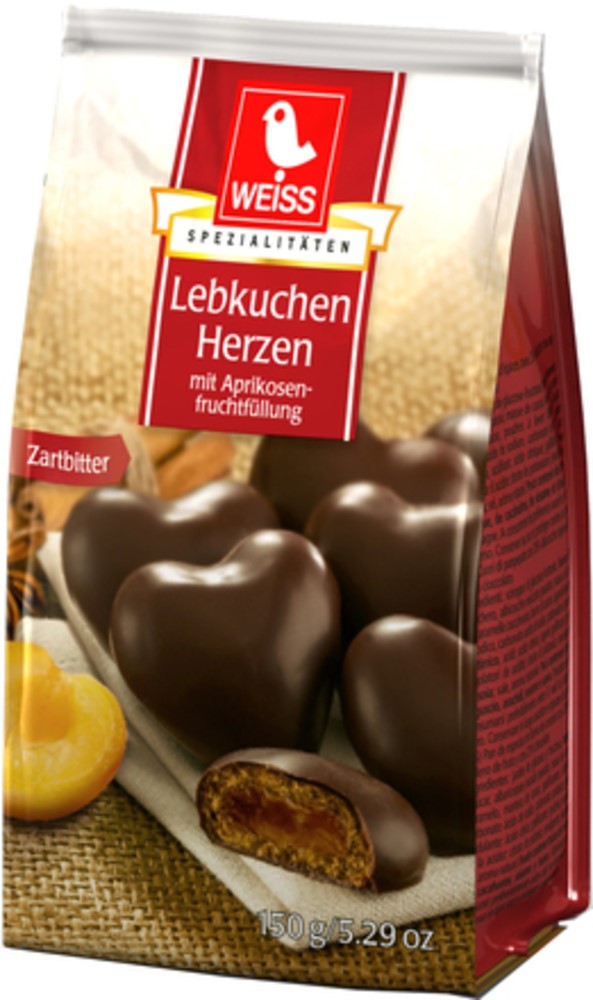 Weiss Lebkuchen Herzen Zart 150g