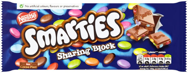 Smarties Sharing Block Chocolate 100g