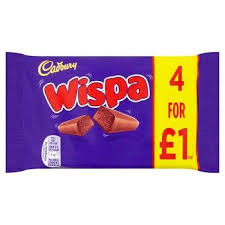 Cadbury Wispa Bars 4pcs 102g