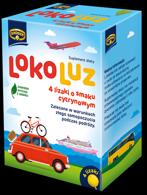 Kruger Lokoluz Lollipops Lemon Car 4pcs 40g