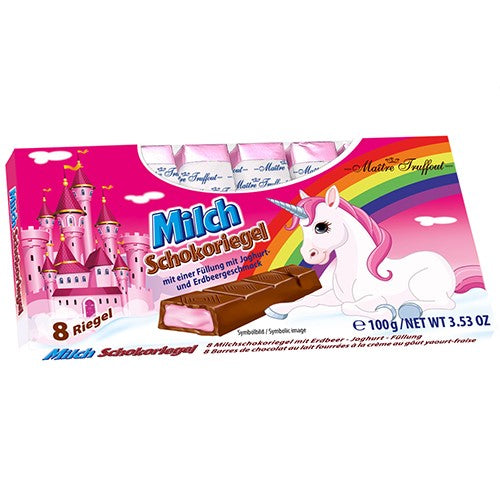 Maitre Milch Schokoriegel Unicorn Strawberry 100g