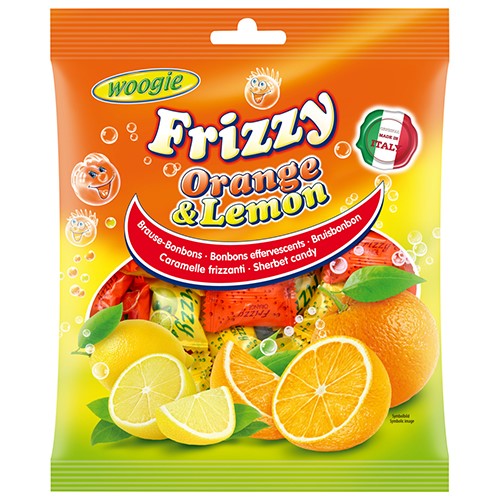 Woogie Frizzy Orange Lemon Candy 250g