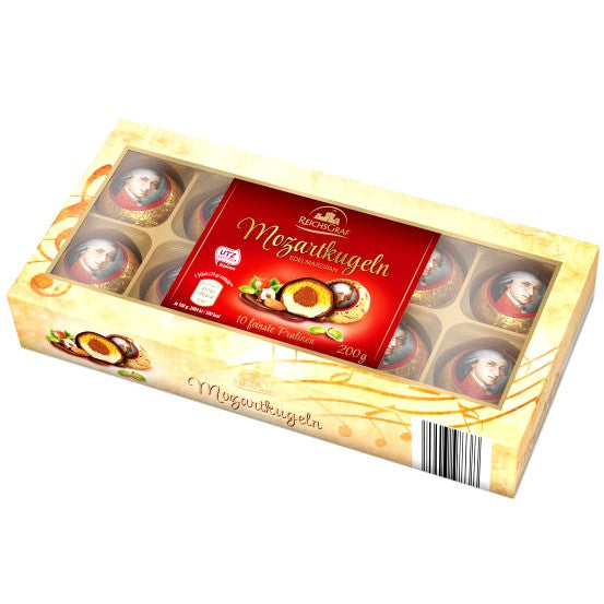 Reichsgraf Mozartkugeln Edelmarzipan 10pcs 200g