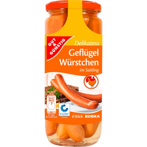 G&G Geflugel Wurstchen in Satling 6pcs 530g