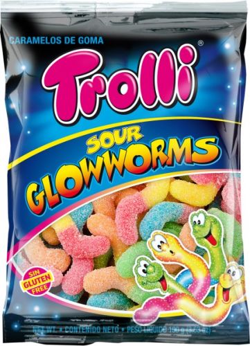 Trolls Sour Glowworms 100g