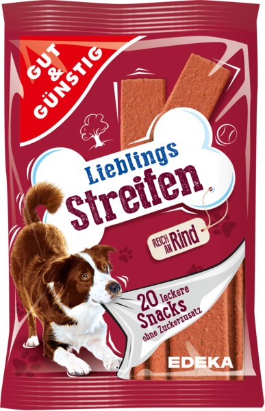 G&G Lieblings Streifen Rind for Dog 20pcs 200g