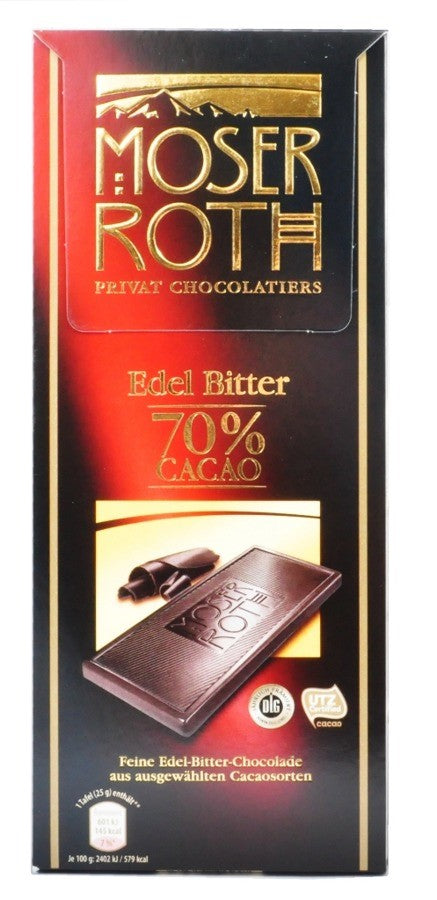 Moser Roth Edel Bitter 70% Cacao Chocolate 125g