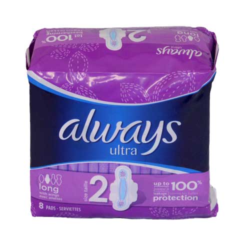 Always Ultra Long Taille Serviettes Sanitary pads 8pcs