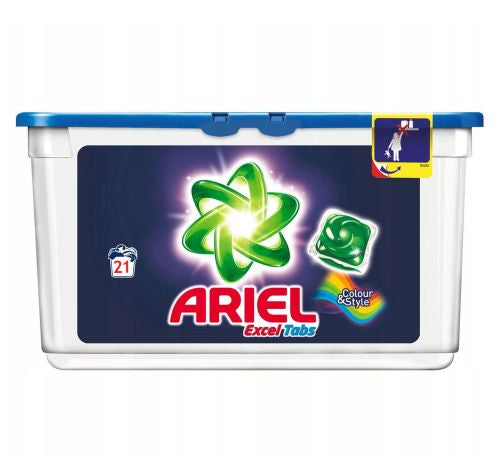 Ariel Excel Tabs Color Style Caps 21p 527g