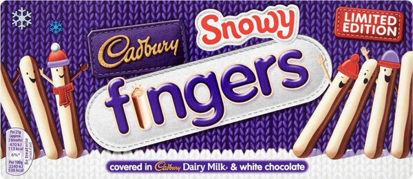 Cadbury Fingers Snowy Milk & White Chocolate 115g