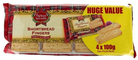 Highland Specialty Shortbread Fingers 4x100g 400g