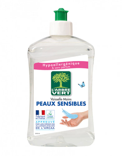 L'arbre Vert Vaisselle Sensible Liquid for cleaning 500ml