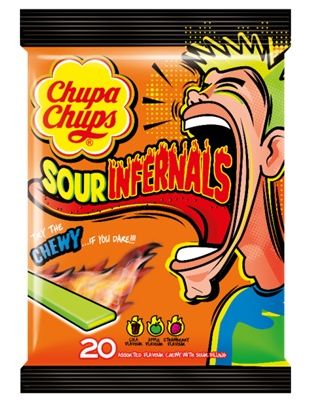 Chupa Chups Sour Infernals Chew Gums 120g