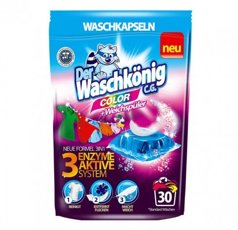 Waschkonig Color Duo-Caps + Weichspuler 30p 510g