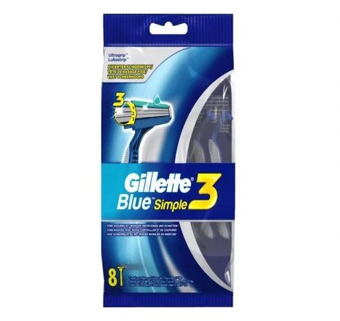 Gillette Blue 3 Simple Razors 8pcs