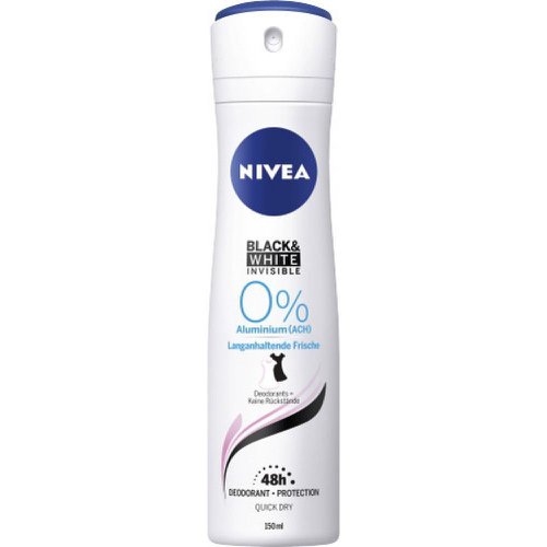 Nivea 0% Aluminum Black & White Deo 150ml