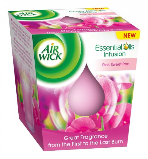 Air Wick Essential Oils Pink Sweet Pea Candle 105g