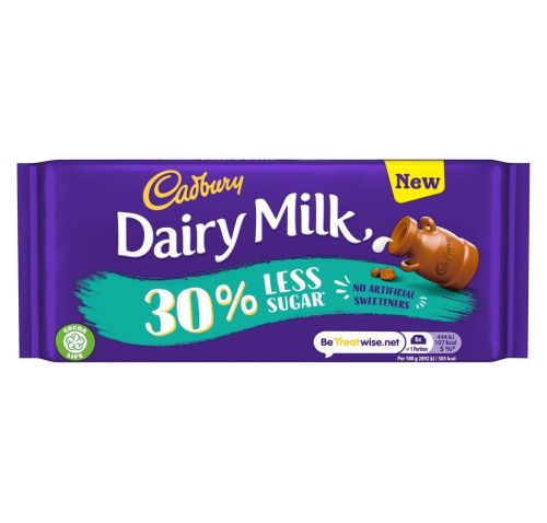 Cadbury Dairy Milk 30% Less Sugar Chocolate 85g