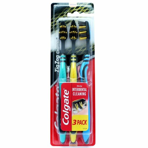 Colgate ZigZag Charcoal Medium Brush 3pcs