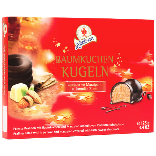 Halloren Baumkuchen Kugeln Marzipan Rum 125g