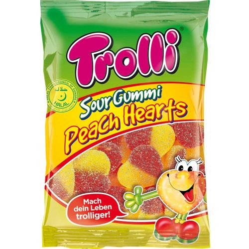 Trolls Sour Gummi Peach Hearts 175g