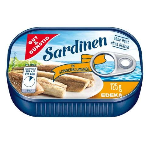 G&G Sardinen in Sonnenblumenol 125g