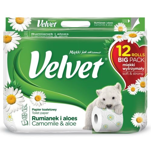 Velvet Chamomile Aloe 3Lag Toilet Tissue 12pcs