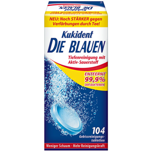 Kukident Die Blauen Denture Tablets 104pcs