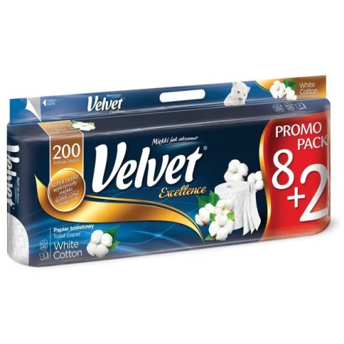 Velvet Excellence White 3Lag Toilet Paper 10pcs