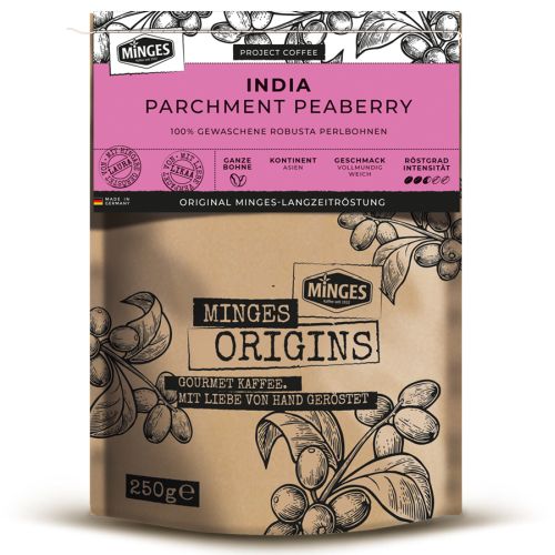 Minges India Parchment Peaberry 250g Z