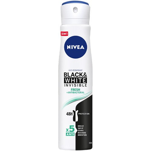 Nivea Black & White Fresh Antibacterial Deo 150ml